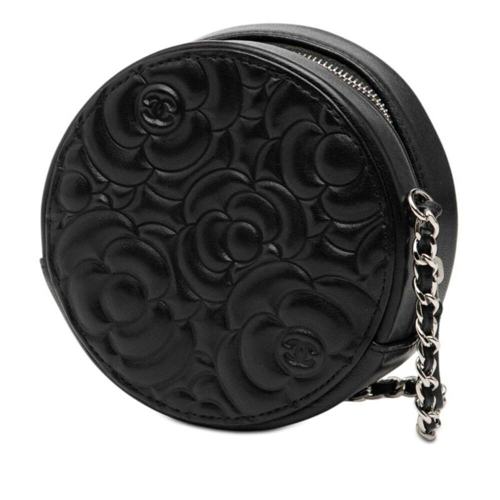 CHANEL Black Lambskin Leather Pochette Shoulder Bag - Picture 2 of 6